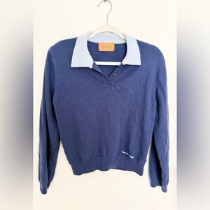 Call Me Baby Polo Half Button Cashmere Blend Sweater
